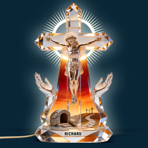 Jesus Christ Crucifix Light Box - Personalized Gifts For Christians 01naqn140326