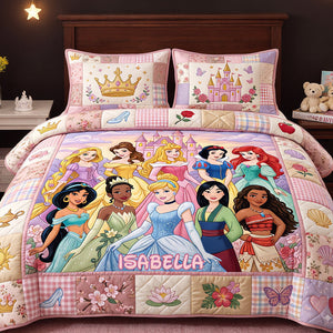 Lovely Fairy Tale Princesses Quilt Bedding Set - Personalized Christmas Gifts 05nadt171026