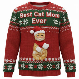 Best Cat Mom Custom Photo Gifts For Cat Lovers Ugly Sweater 03natn171025