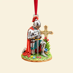 Kneeing Knight Ornament - Personalized Gifts For Christians 05huta300825