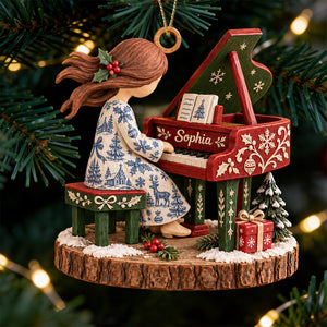 Pianist Girl Christmas Ornament - Personalized Gifts For Piano Lovers 04padt120926-Homacus
