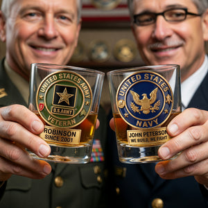 Custom Military Insignia Drinking Glass - Personalized Gifts For Veterans 04qhqn080626