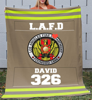 Firefighter Department Logo Blanket - Custom Name, Number, Logo - Blanket - GoDuckee