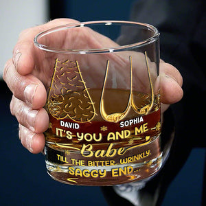 Cheeky Old Couple Drinking Glass - Personalized Gifts For Couples 02NALU181025