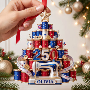 Festive Stitching Machine Ornament - Personalized Gift For Sewing Lovers 05PGTN050926