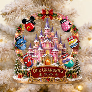 Magical Castle Grandkids Acrylic Ornament - Personalized Christmas Gift For Grandparents 02NADT280826