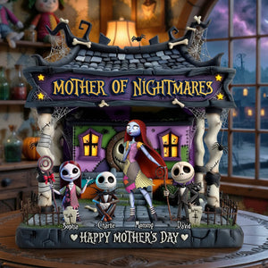 Spooky Mom And Kids Acrylic Plaque - Personalized Gifts For Mother's Day Plaque 01OHLU150426