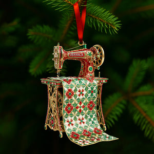 Sparkle Sewing Machine Ornament- Personalized Christmas Gifts For Sewing Lovers 05OHLU181025