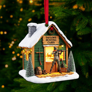 Hunting Cabin Christmas Ornament - Personalized Gift For Hunters 02OHLU140825