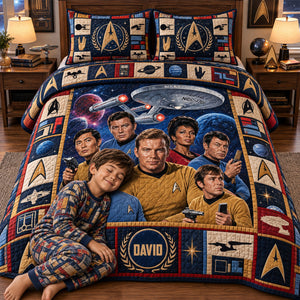 Cosmic Voyage Quilt Bed Set - Personalized Gifts 05NATN131026