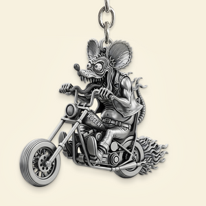 Personalized Gifts For Biker Keychain, Crazy Outlaw Motorcycle 06QHPU300625