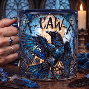 Attitude Raven Accent Mug, Personalized Gifts For Gothic Occult Lovers 03qhlu010826
