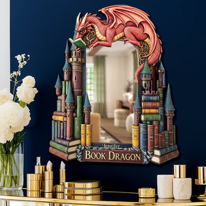 Dragon Reading Books Mirror, Personalized Gifts For Fantasy Books Lovers 04qhqn280725