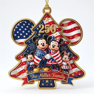 Patriotic Family Christmas Ornament - Personalized 250th Anniversary Gift For Family 06NADT240826-Homacus