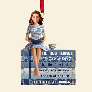 Toile de Jouy Reading Girl Christmas Ornament Personalized Gifts For Book Lovers 01ohtn041125