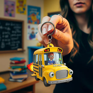 Adventure School Bus Acrylic Keychain - Personalized Custom Photo Gifts For Teacher 01NALU270825