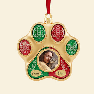Personalized Gifts For Cat Lovers, Cat Paw Shape Acrylic Christmas Ornament 03kita141025
