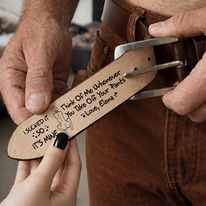 Cheeky Couple Secret Message Men's Belt - Personalized Gift For Him 01HULU270126