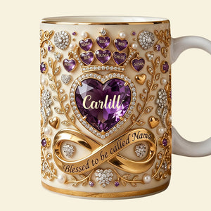 Crystal Heart Coffee Mug - Personalized Gifts For Moms And Grandmas 02padt100326