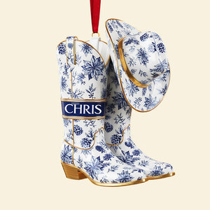 Personalized Gifts For Christmas, Cowboy Cowgirl Toile de Jouy Custom Shape Acrylic Ornament 01pgta011025