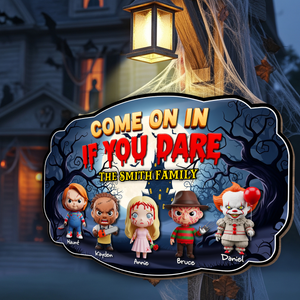 Haunted Family Wood Sign - Personalized Gifts For Family 01PGLU130825