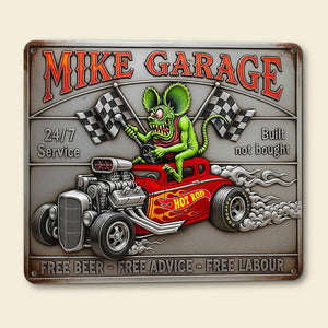 Personalized Gifts For Hot Rod Lover Metal Sign, Hot Rod Garage 01QHTN280625