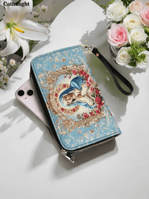 Catholight Our Lady of Grace - Leather Wallet Purse