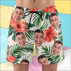 Custom Hawaiian Shirt and Beach Shorts, Gift For Him, Laughing Man - Hawaiian Shirts - GoDuckee