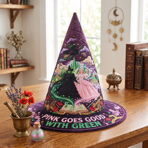 Enchanted Pink And Green Quilted Witch Hat - Personalized Gifts For Halloween 04tytn120826