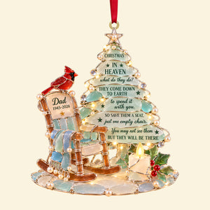 Christmas In Heaven Sea Glass Acrylic Ornament, Personalized Keepsake To Remember Departed Ones 04QHTN250926
