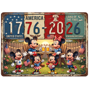America 250th Anniversary Print Metal Sign - Personalized Gifts For Family 02natn110626
