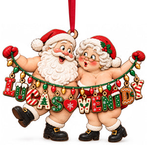 Name Art Fun Santa Couple Ornament - Personalized Christmas Gifts For Couples 02qhtn151026