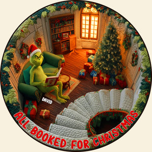 Personalized Gifts For Book Lovers Christmas Quilted Round Mat 03pgtn181025