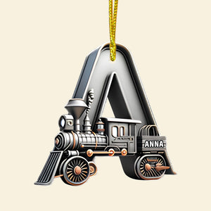 Custom Alphabet Letter Gifts For Train Lovers Christmas Ornament 05xqtn231024 - Ornament - GoDuckee