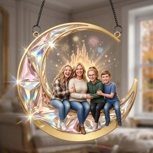 Custom Photo Family suncatcher - Personalized Gifts For Family Suncatcher Ornament 03NATN200326