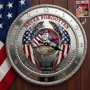Veteran In Heaven Wall Clock - Personalized Keepsake To Remember Lost Veteran 04QHDT200126