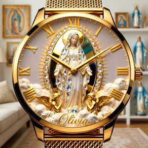 Virgin Mary Mesh Strap Quartz Watch – Personalized Gifts For Christian 04tgqn090126 - Quartz Watch - GoDuckee
