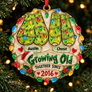 Old Furry Naughty Couple Ornament - Personalized Christmas Gifts For Couples 05nadt191026