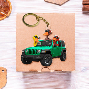 Happy Ducks Keychain - Personalized Gifts For Off-road Lovers 01qhqn281224-Homacus