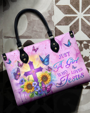 Just A Girl Who Loves Jesus Leather Bag - Gifts For Jesus Lovers 04acxn220425