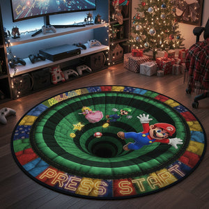 Retro Game Quilted Round Mat - Personalized Gifts For Game Lovers 03kiqn300925