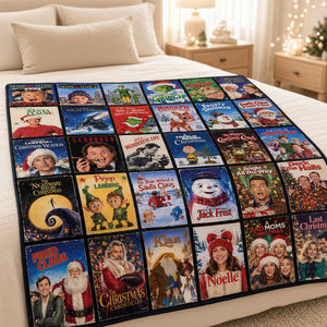 Classic Christmas Movie Memories Blanket - Personalized Gifts 01nadt011026