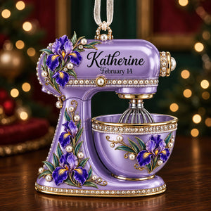 Birth Month Flower Baking Mixer Ornament - Personalized Christmas Gifts For Baking Lovers 02qhdt120926