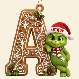 Whimsical Character Initial Alphabet Ornament - Personalized Gift For Christmas 04HUDT100926