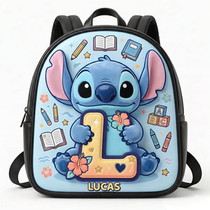 Alphabet Cute Alien Backpack - Personalized Gifts For Kids School Bag 02natn290626