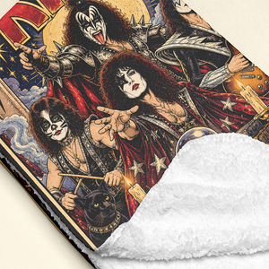 KISS Rock And Roll Tarot Card Blanket - Personalized Gifts For Music Lovers 07HULU281026