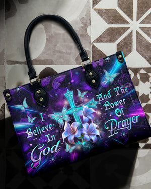 I Believe in God And The Lower Of Prayer Leather Bag 05acxn160425