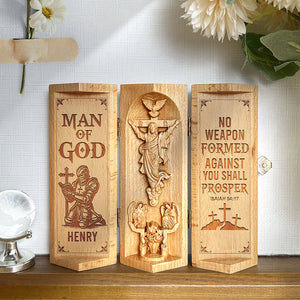 Personalized Gifts For Christian Openable Wooden Cylinder Sculpture of Jesus Christ 04toqn240125 - Wooden Cylinder Sculpture - GoDuckee