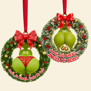 Funny Christmas Wreath Ornament Personalized Gifts For Couple 06NADT011025