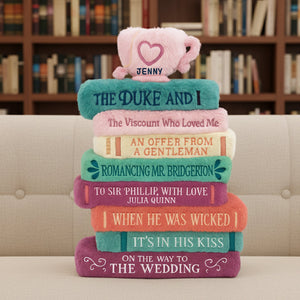 Book Stack Custom Shaped Pillow - Personalized Gifts For Book Lovers 03natn031225